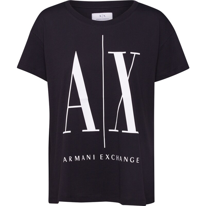 ARMANI EXCHANGE Póló fekete / fehér