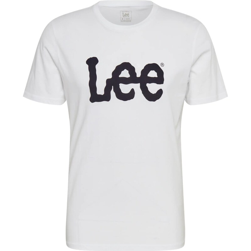 Lee Póló 'Wobbly Logo Tee' fekete / fehér