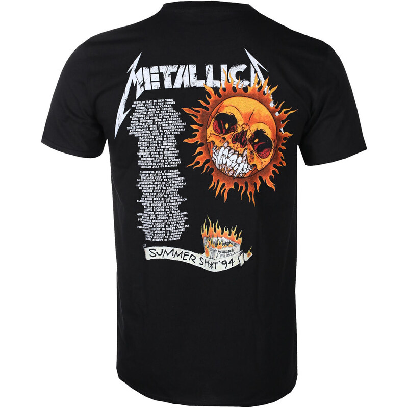 Metál póló férfi Metallica - Flaming Skull Tour 94 Black - NNM - RTMTLTSBFLA PHDMTLTSBFLA