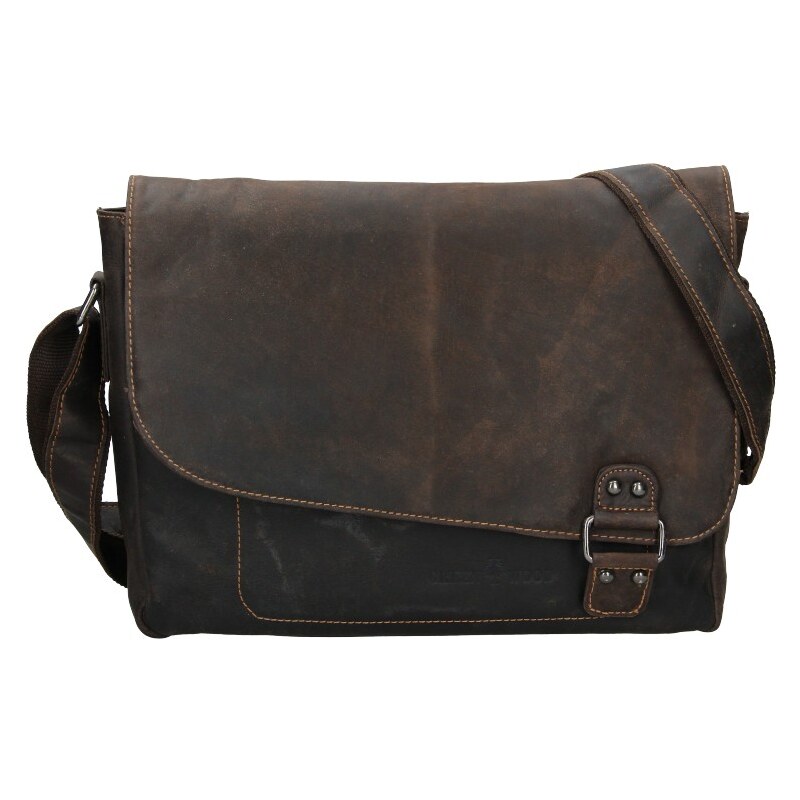 Férfi bőr válltáska Greenwood Henry - barna