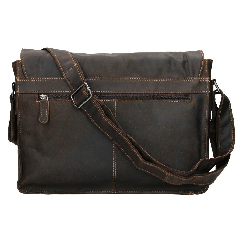 Férfi bőr válltáska Greenwood Henry - barna