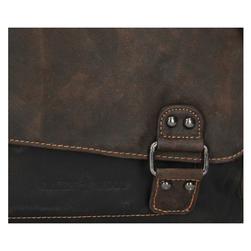 Férfi bőr válltáska Greenwood Henry - barna