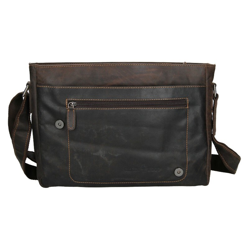 Férfi bőr válltáska Greenwood Henry - barna