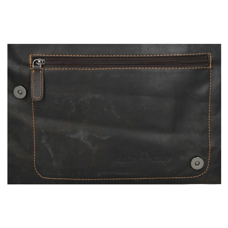 Férfi bőr válltáska Greenwood Henry - barna