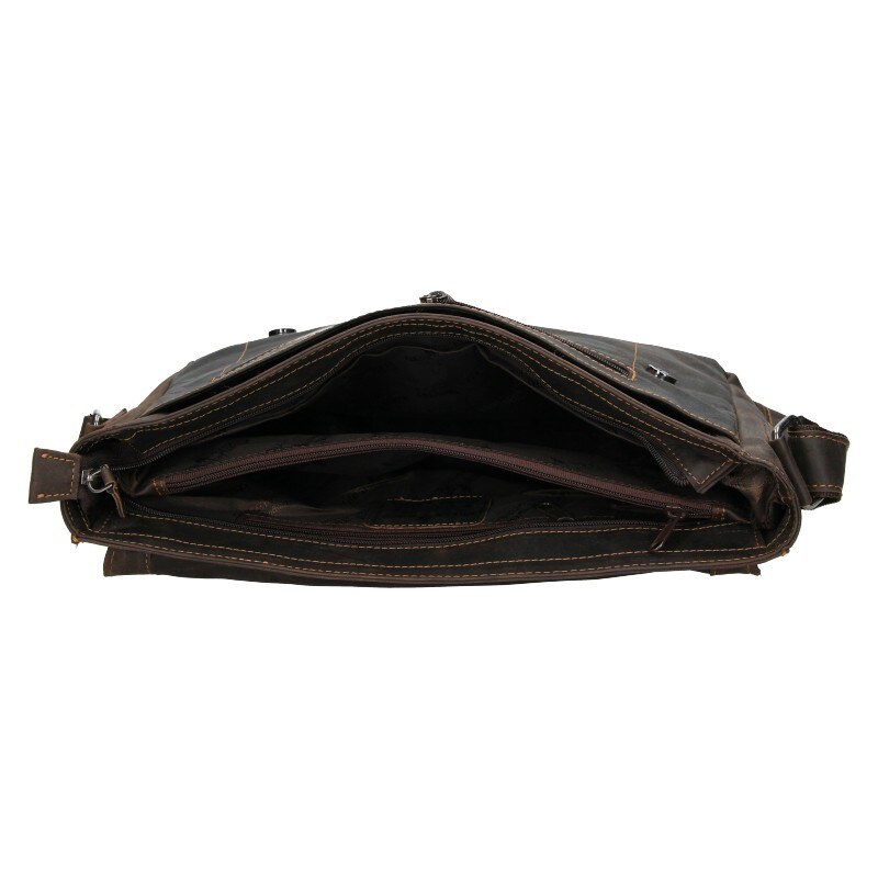 Férfi bőr válltáska Greenwood Henry - barna