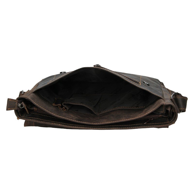 Férfi bőr válltáska Greenwood Henry - barna