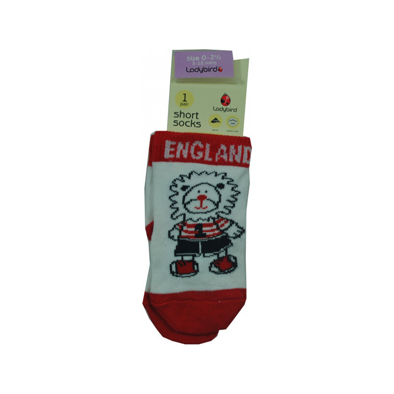 Ladybird uniszex England zokni oroszlános/focis - 1 év