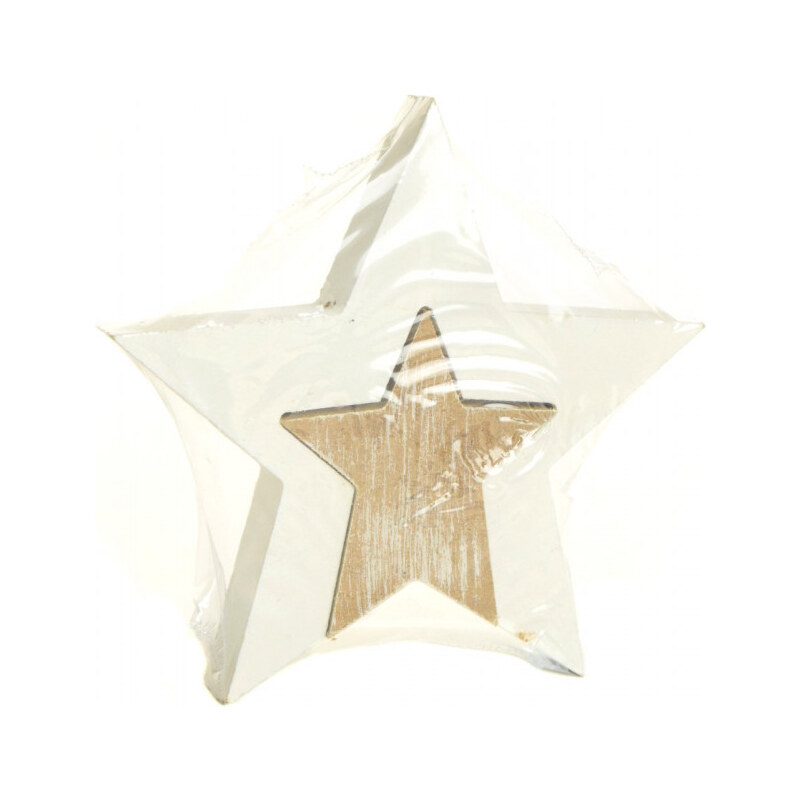Decoration and Design Egymásba illeszthető fa csillagok – fehér külső