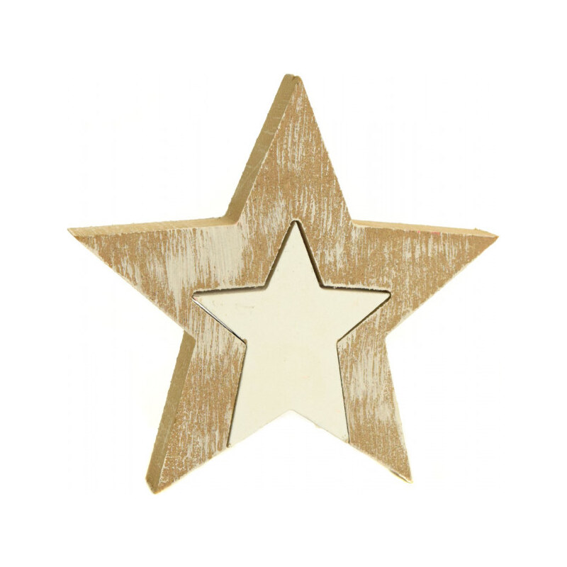 Decoration and Design Egymásba illeszthető fa csillagok – fehér belső