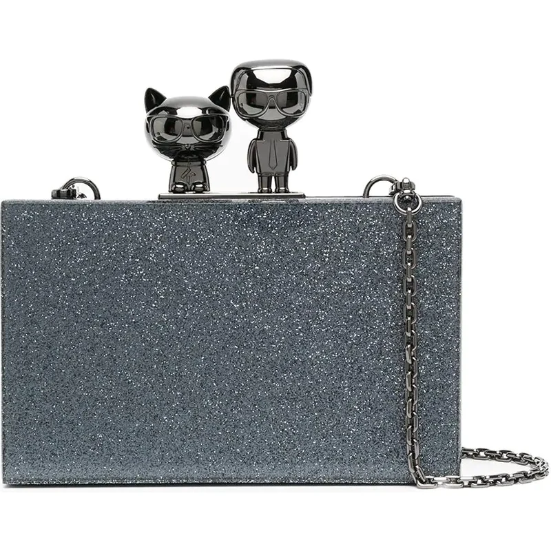 Karl Lagerfeld K/ikonik Metallic Pintuck Minaudière - Metallic