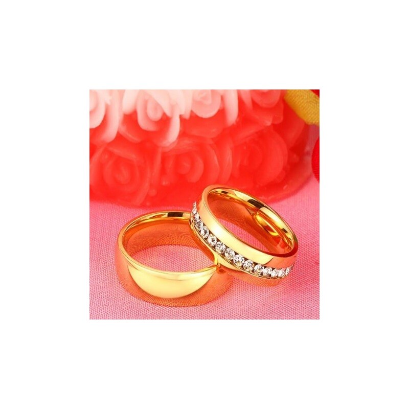 Ékszerkirály Férfi karikagyűrű, nemesacél, aranyszínű, 5-ös méret
