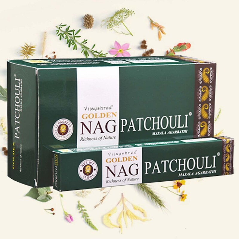 JAMMStore Golden Nag Patchouli Indiai Füstölő (15gr)