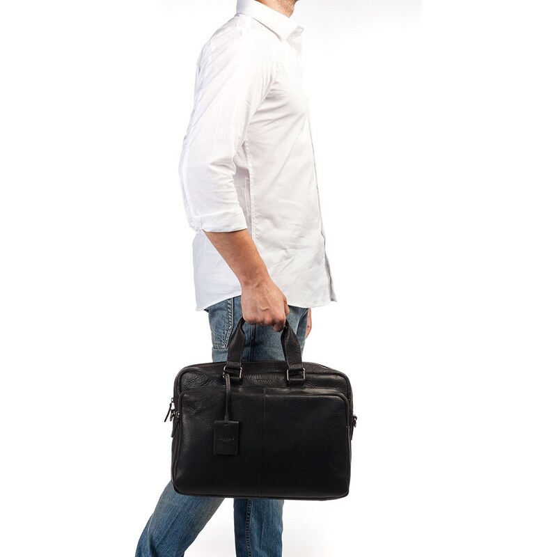 Férfi bőr laptop táska Burkely Workbag - fekete
