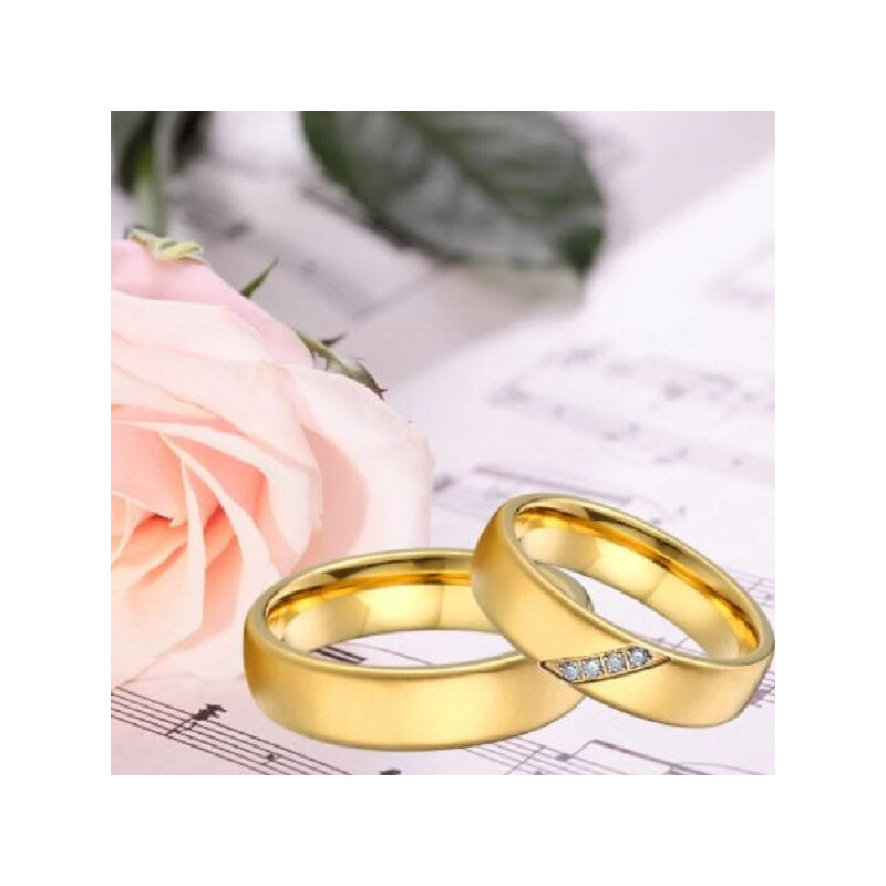 Ékszerkirály Női karikagyűrű, rozsdamentes acél, aranyszínű, 10-es méret