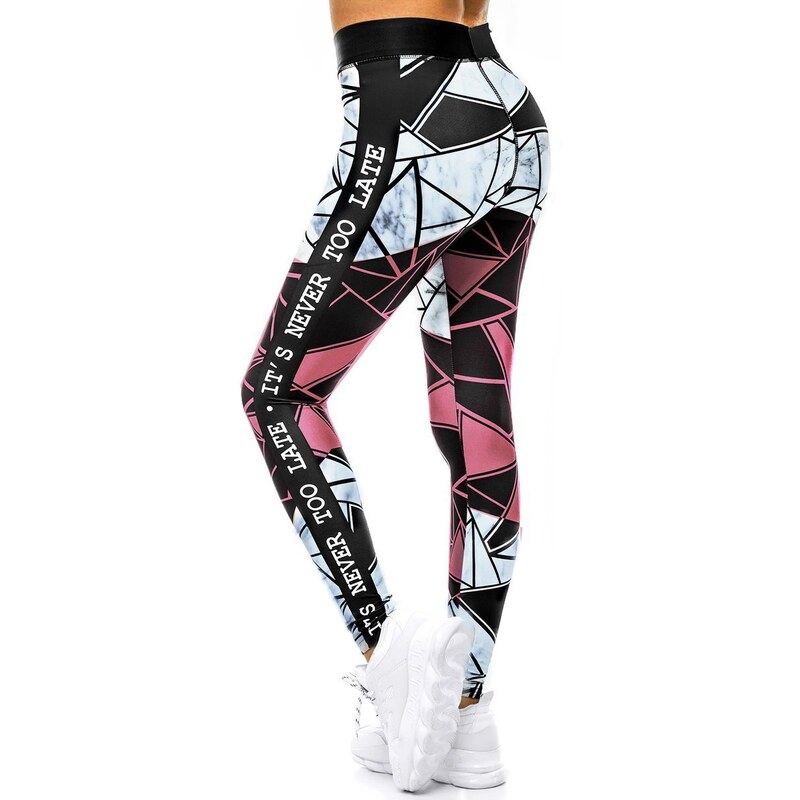 Női leggings fekete-világos rózsaszín OZONEE O/20432