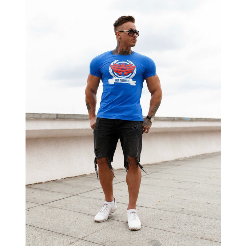 Férfi fitness póló Iron Aesthetics Triumph, kék