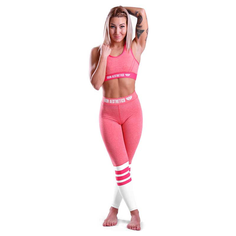 Női sportmelltartó Piebald - Iron Aesthetics, rózsaszín