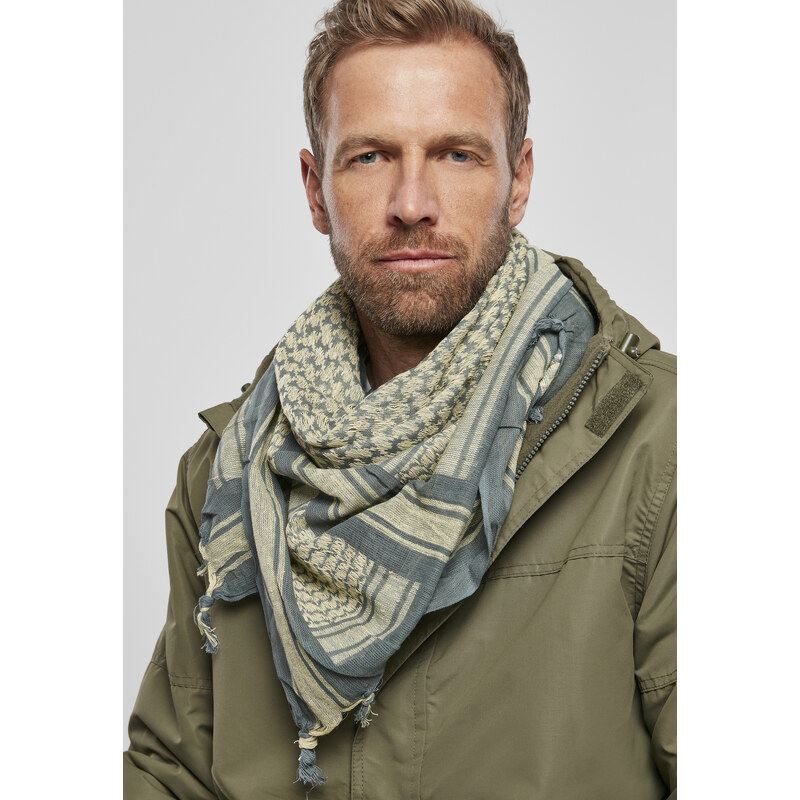 Brandit Shemag Scarf Écharpe Homme - Kufiya 100% Coton Bleu Blanc