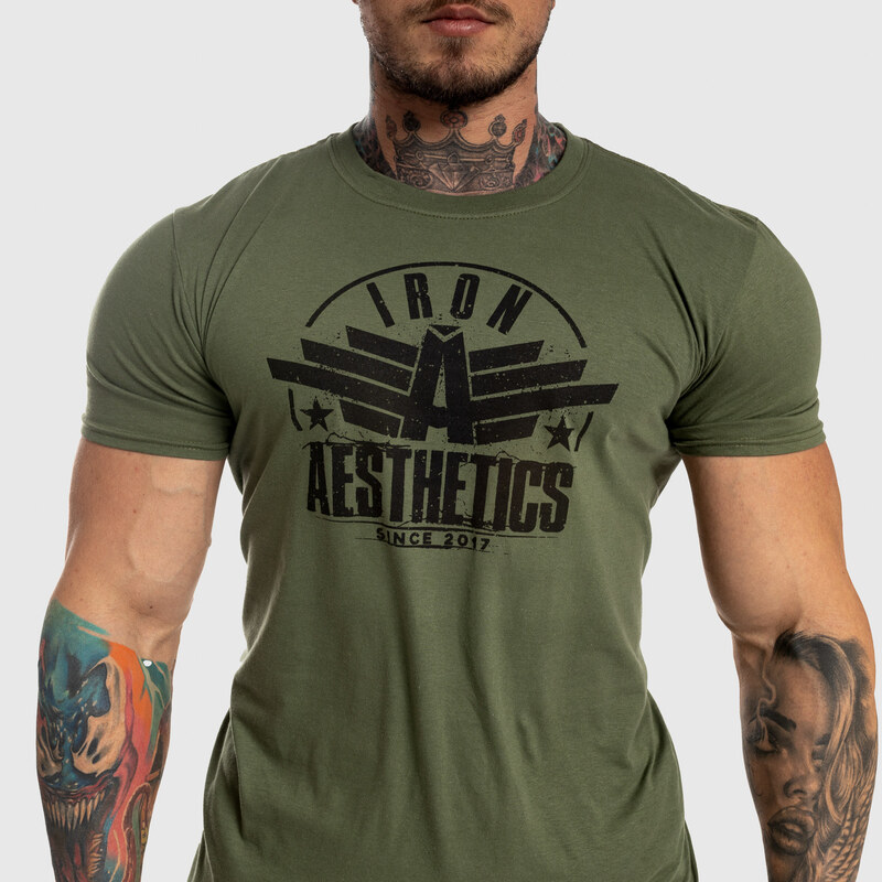 Férfi fitness póló Iron Aesthetics Force, zöld