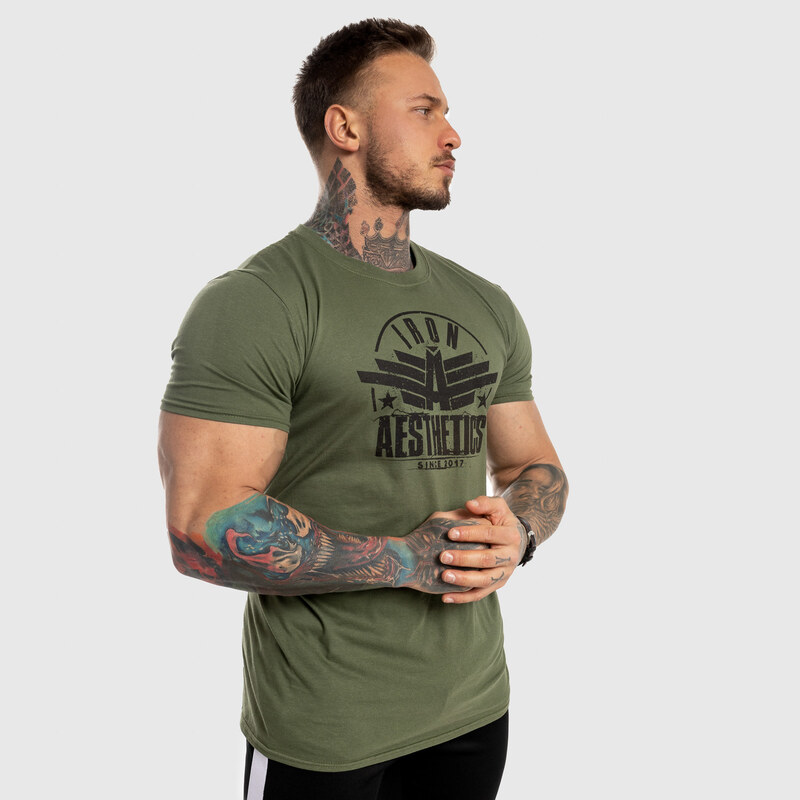 Férfi fitness póló Iron Aesthetics Force, zöld