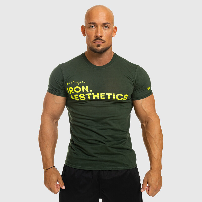Férfi fitness póló Iron Aesthetics Be Stronger, zöld