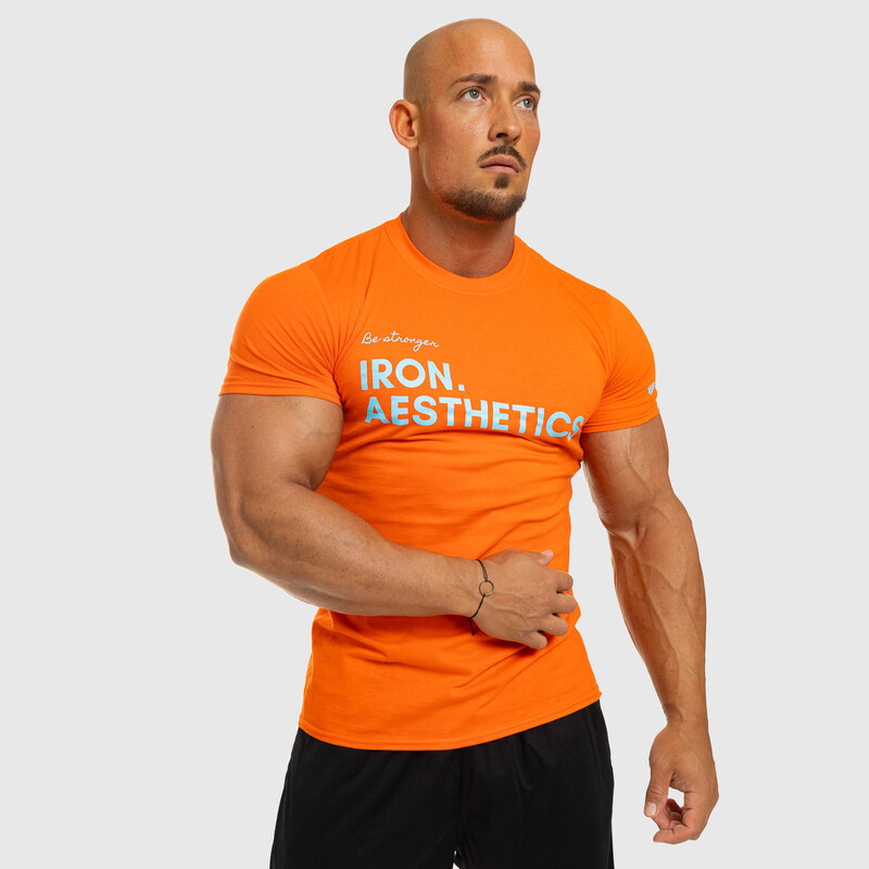 Férfi fitness póló Iron Aesthetics Be Stronger, narancssárga