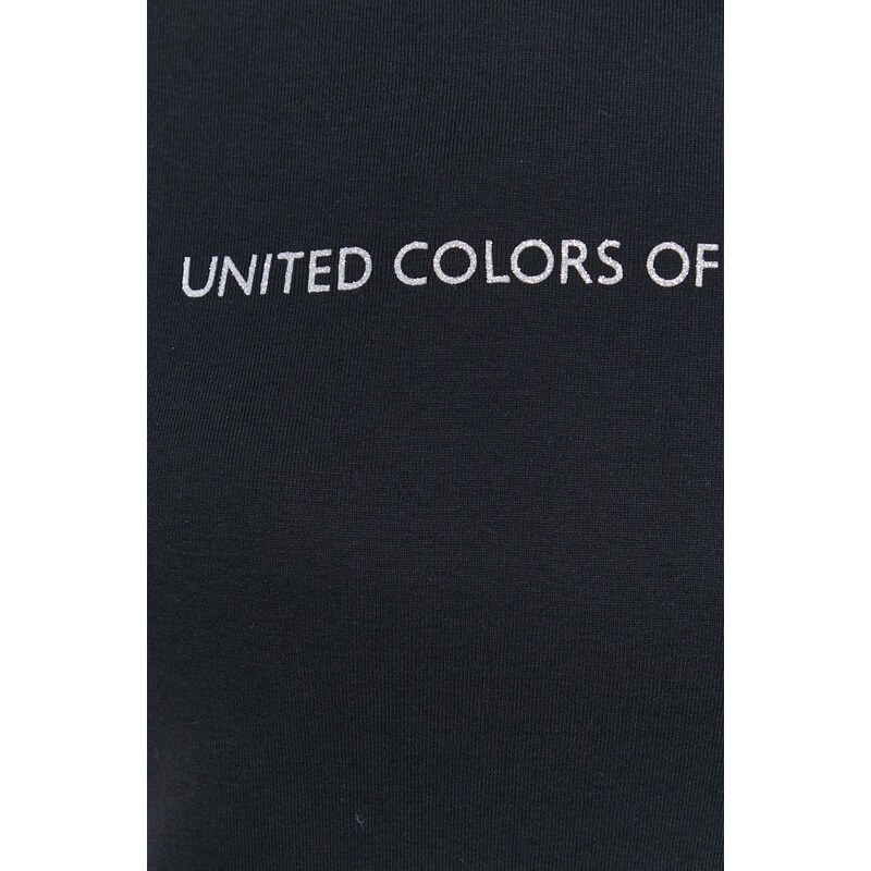 United Colors of Benetton pamut póló fekete