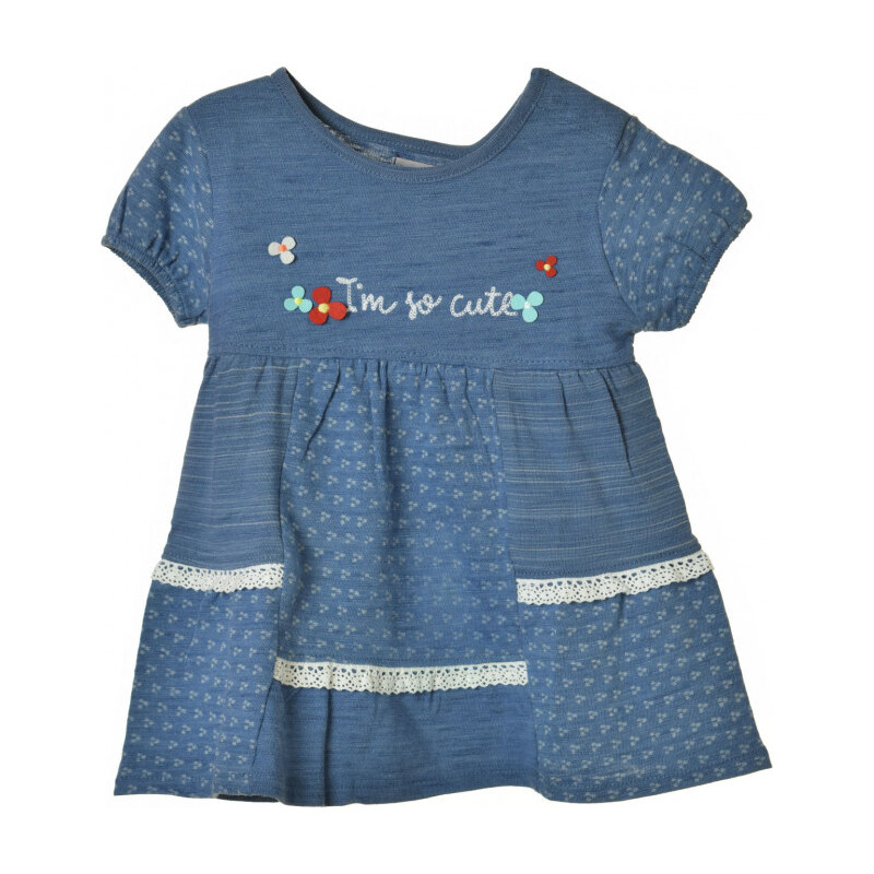 Boboli kék bébi lány ruha bugyival – 80