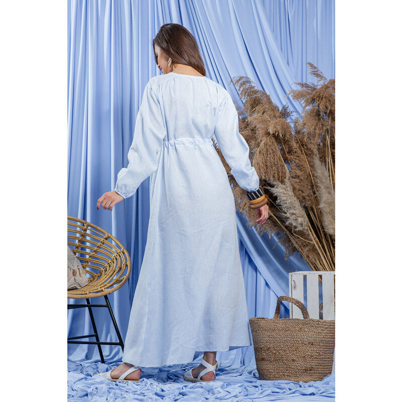 Glara Summer women's linen dress