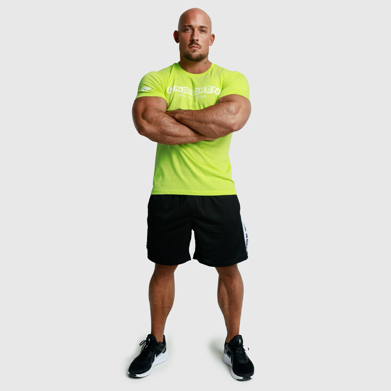 Férfi fitness póló Iron Aesthetics Unbroken, lime zöld