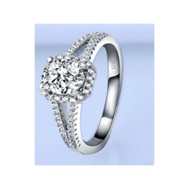 Ékszerkirály Női eljegyzési gyűrű, ezüst, kristályos, 8-as méret