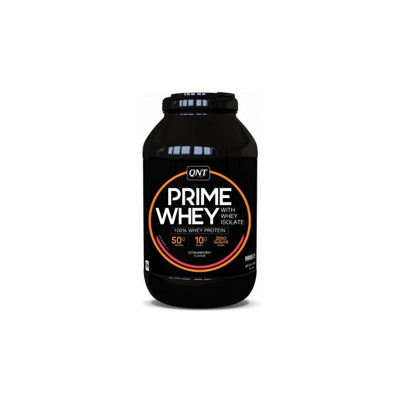 QNT PRIME WHEY- 100 % Whey Isolate & Concentrate Blend 2 kg Strawberry Fehérje porok mas0039