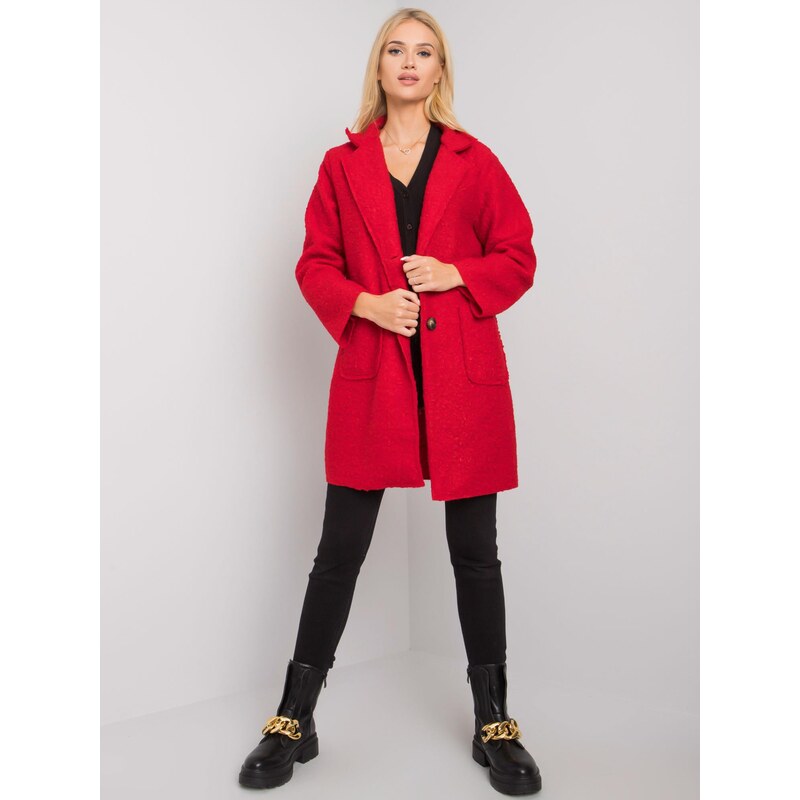 BASIC Piros női elegáns kabát TW-PL-BI-21717.40P-red