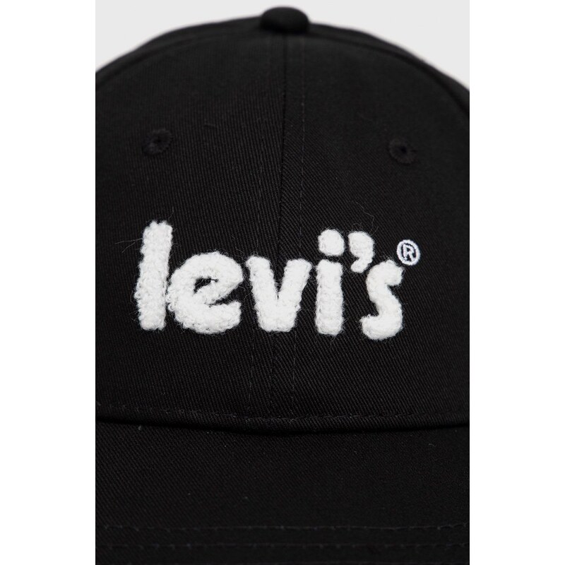 Levi's pamut sapka fekete, nyomott mintás