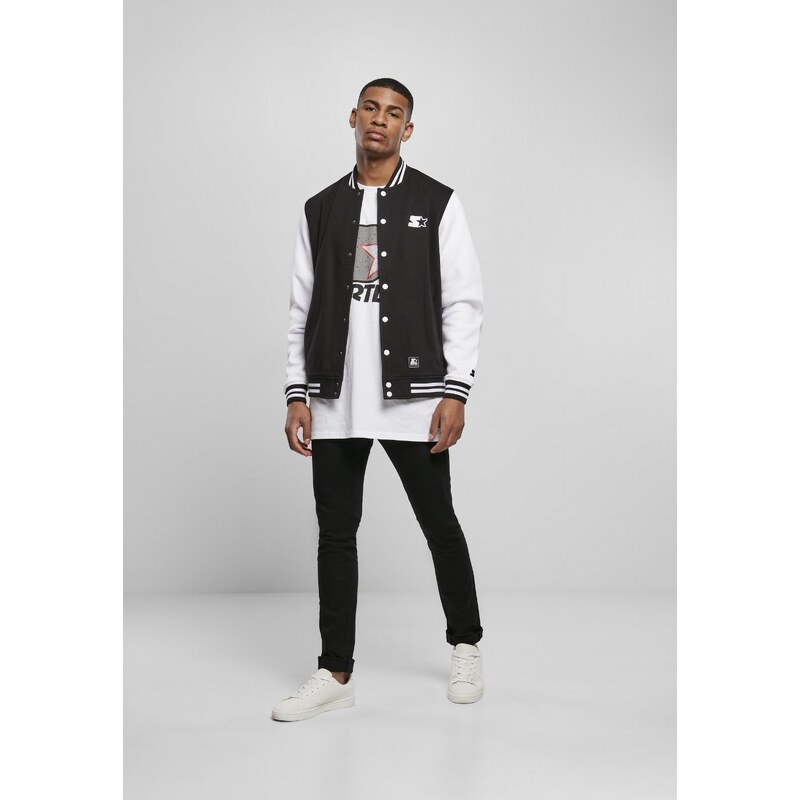 Férfi dzseki // Starter College Fleece Jacket black/white