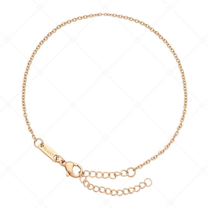 BALCANO - Cable Chain / Nemesacél anker bokalánc 18K rozé arany bevonattal - 1,5 mm