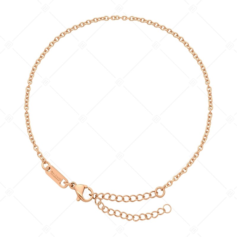 BALCANO - Cable Chain / Nemesacél anker bokalánc 18K rozé arany bevonattal - 2 mm