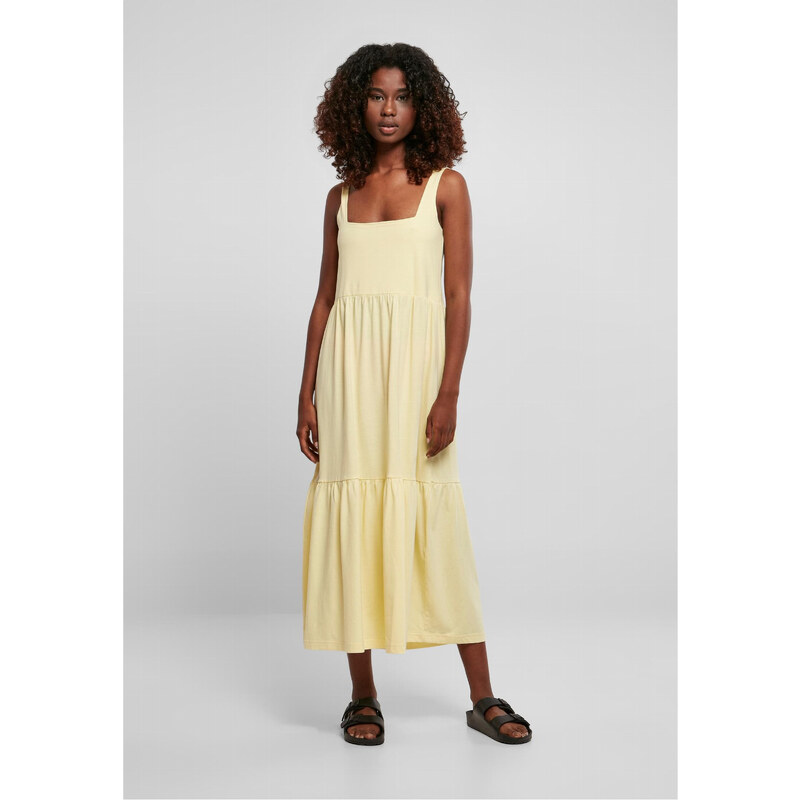 Női ruha // Urban Classics Ladies 7/8 Length Valance Summer Dress softyellow