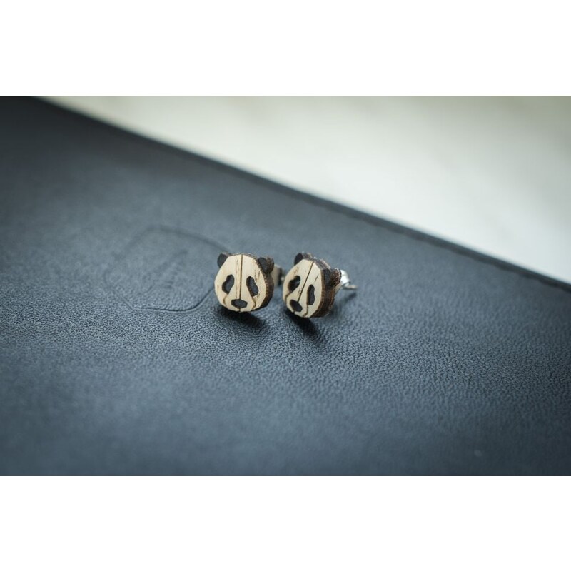 BeWooden Fa fülbevaló Panda Earrings
