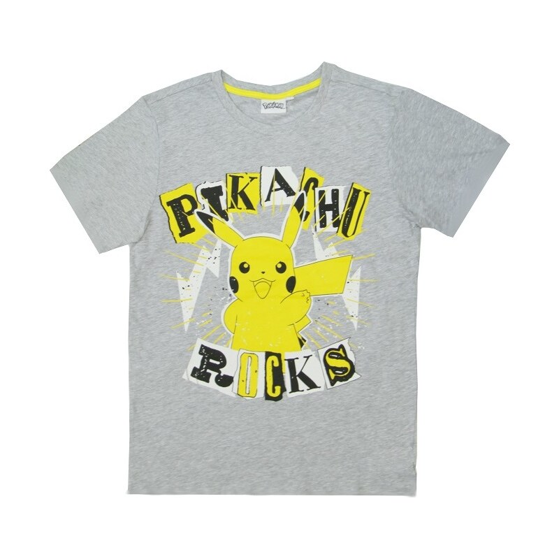 BASIC Szürke férfi póló Pokemon Pikachu