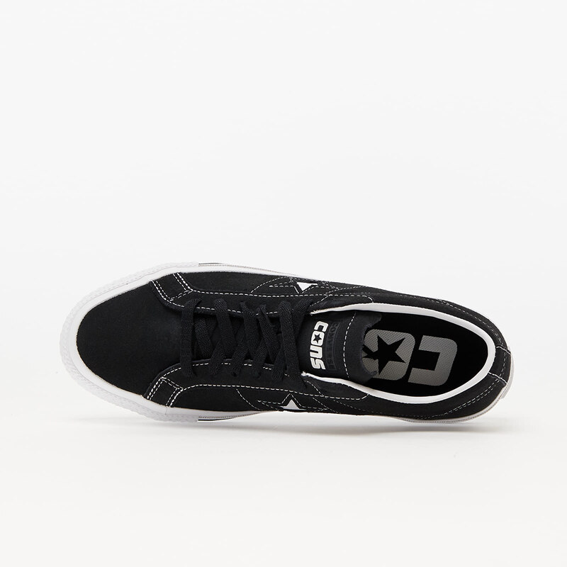 Converse Cons One Star Pro Suede Black/ Black/ White, alacsony szárú sneakerek