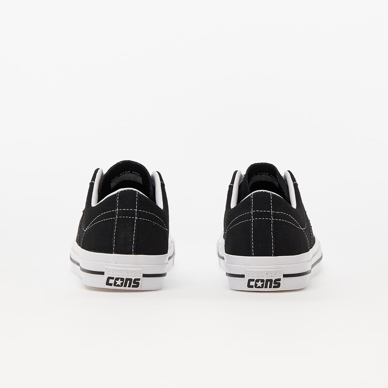 Converse Cons One Star Pro Suede Black/ Black/ White, alacsony szárú sneakerek