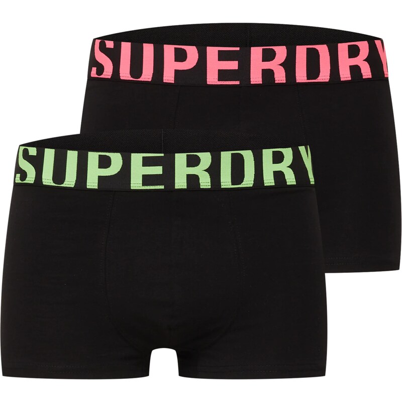 Superdry Boxeralsók neonzöld / neon-rózsaszín / fekete