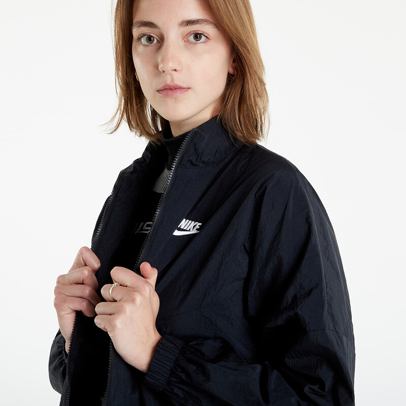 Női kabát Nike NSW Essential Wr Woven Jacket Black/ Black/ White