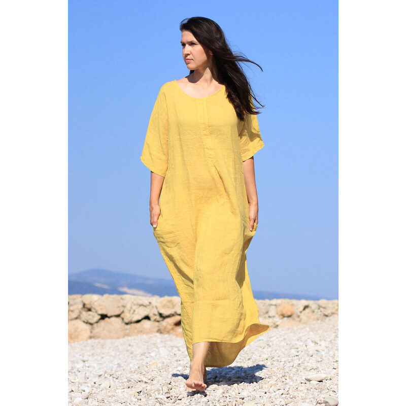 Glara Women's summer linen maxi dress