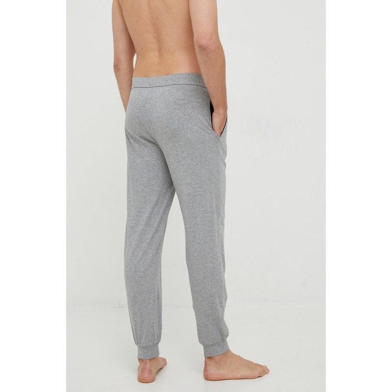 BOSS pizsama nadrág szürke, férfi, nyomott mintás