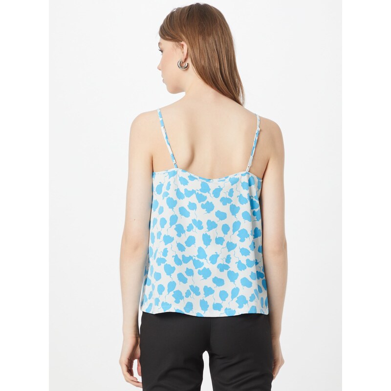 JUST FEMALE Top 'Bloom' neonkék / fehér