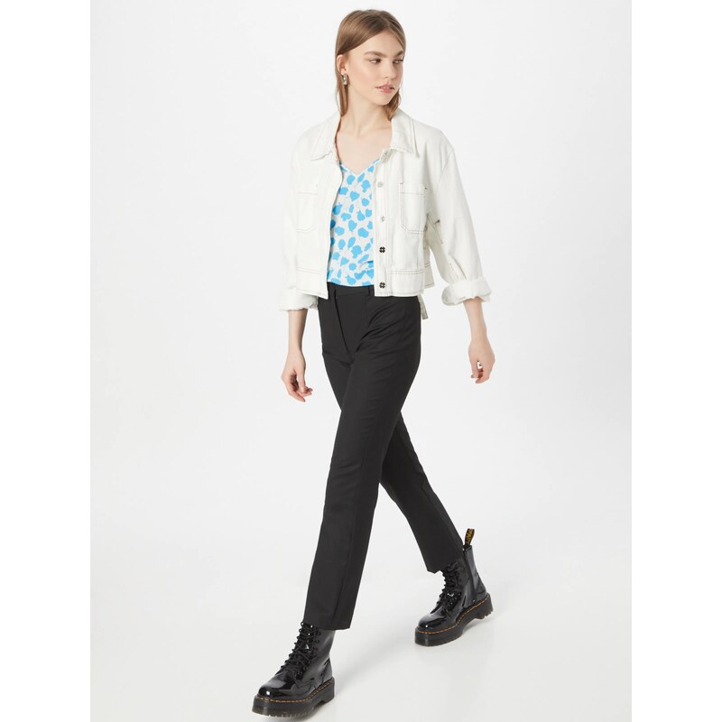 JUST FEMALE Top 'Bloom' neonkék / fehér