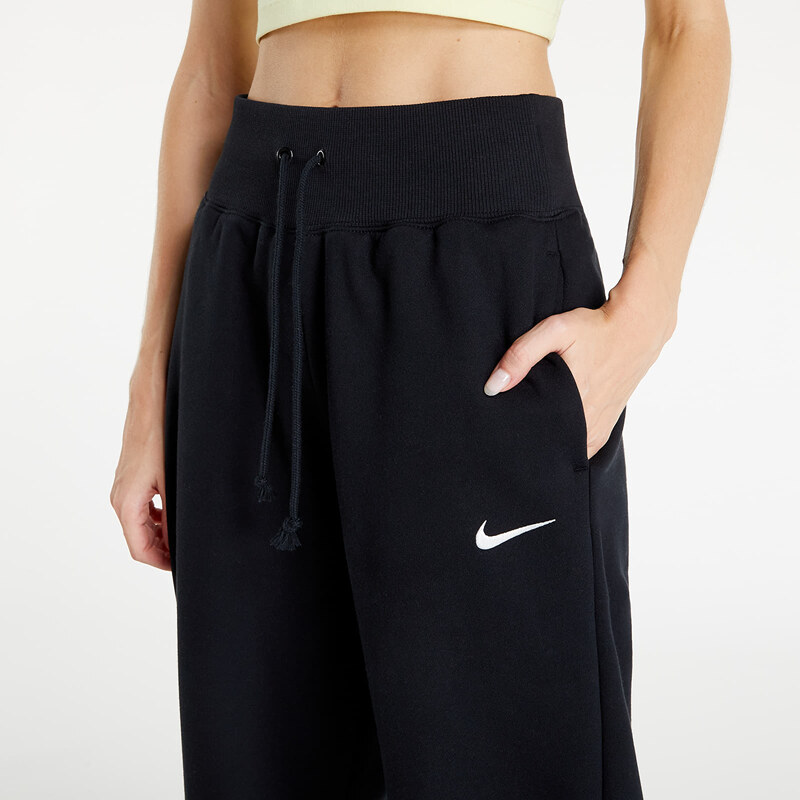 Női melegítőnadrágok Nike Sportswear Phoenix Fleece Women's High-Waisted Oversized Sweatpants Black/ Sail