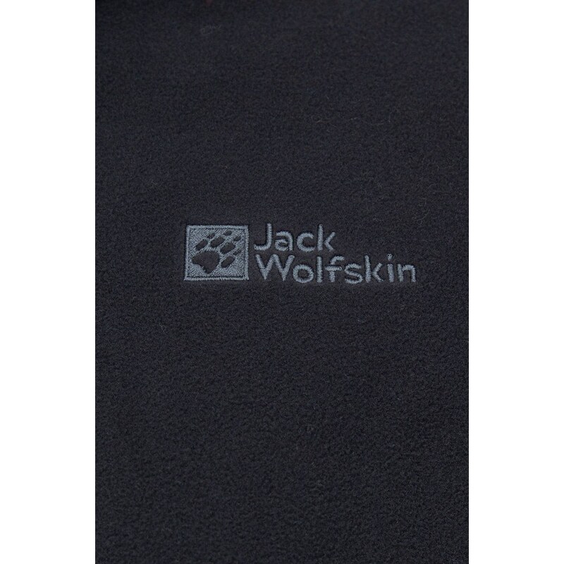 Jack Wolfskin sportos pulóver Taunus fekete, férfi, sima